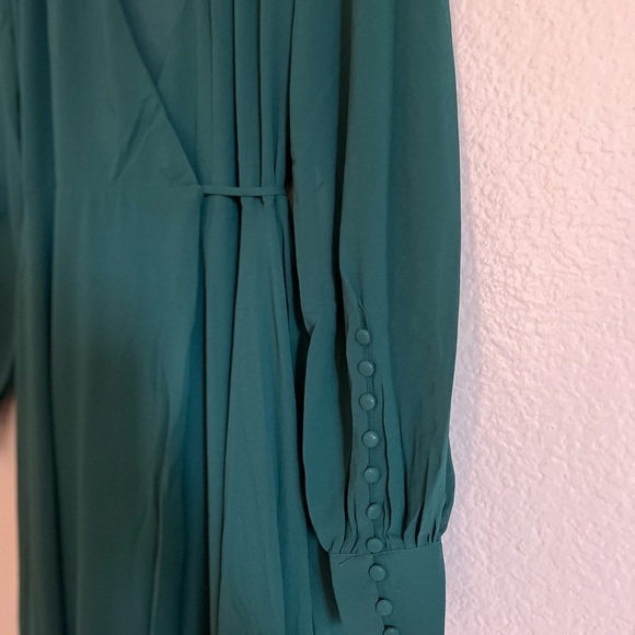 My Whole Heart Emerald Green Long Sleeve Wrap Dress - Picture 6 of 6